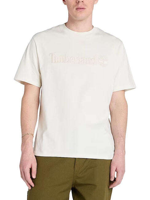 TIMBERLAND EMBROIDERY TONAL Camiseta de algodón blanco de la vendimia - camiseta