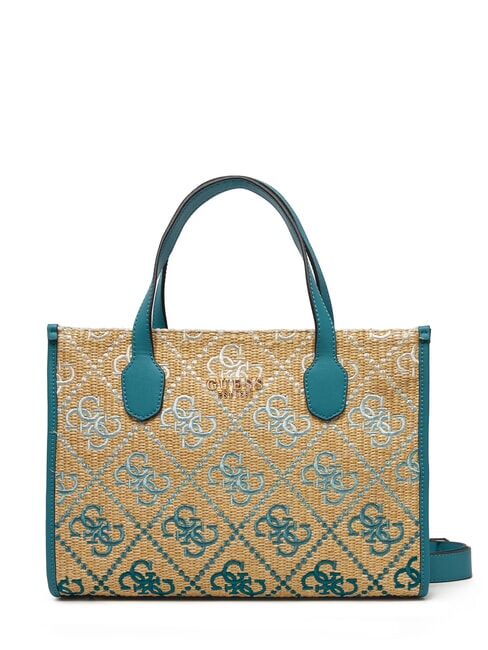 GUESS SILVANA Bolso de hombro logotipo verde azulado - Bolsos Mujer