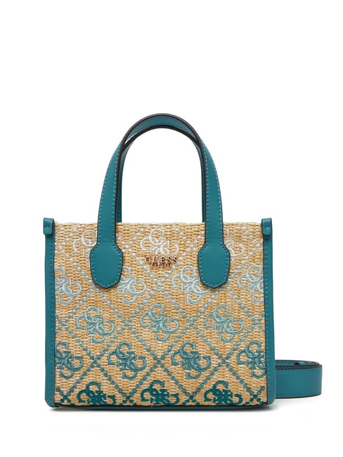 GUESS SILVANA Mini bolso de mano, con correa para el hombro logotipo verde azulado - Bolsos Mujer