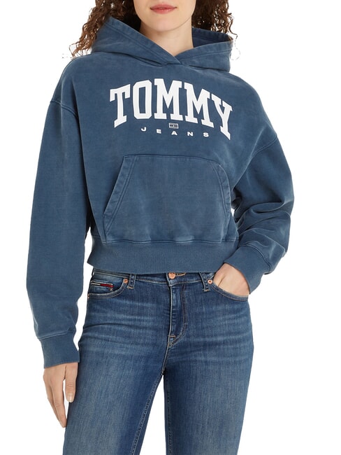 TOMMY HILFIGER TH JEANS Sudadera con capucha para mujer Marina de noche oscura - Sudaderas de mujer
