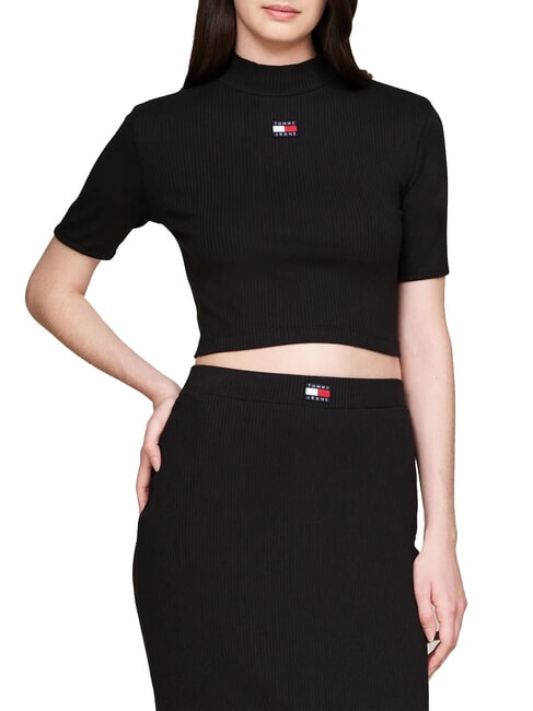 TOMMY HILFIGER TH JEANS Top de algodón negro - camiseta