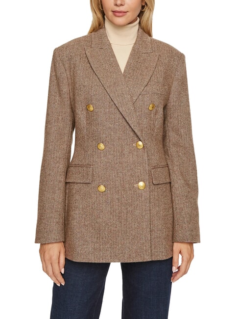 TOMMY HILFIGER TH Chaqueta blazer espiga marrón - Chaquetas de mujer