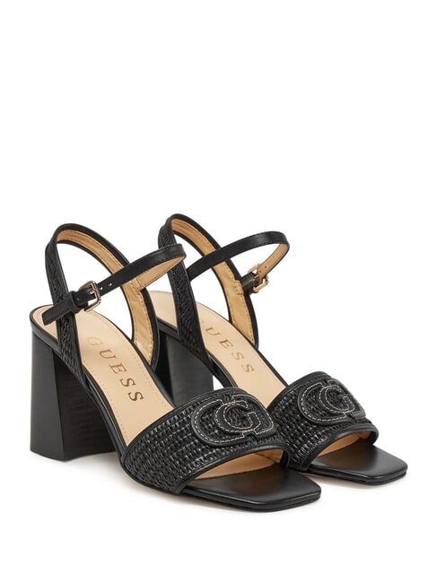GUESS GANIKA Sandalias altas con banda de rafia NEGRO - Zapatos Mujer