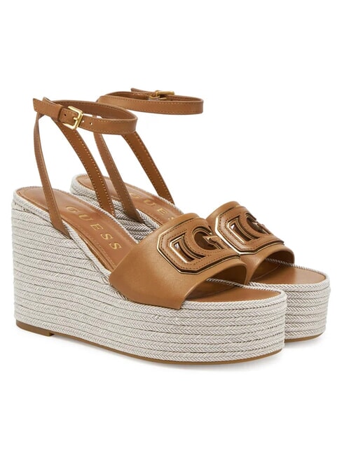 GUESS TANVEE Sandalias de alpargatas de cuña alta bronceado - Zapatos Mujer