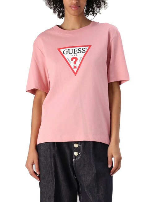 GUESS JEANS ICONIC Camiseta de manga corta de corte relajado ligero rosa - camiseta