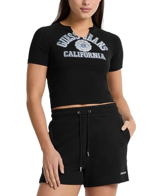 GUESS JEANS LOGO CALIFORNIA Camiseta corta elástica de manga corta jetbla - camiseta