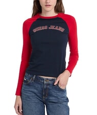 GUESS JEANS RAGLAN BLOCK Camiseta de manga larga con estampado - camiseta