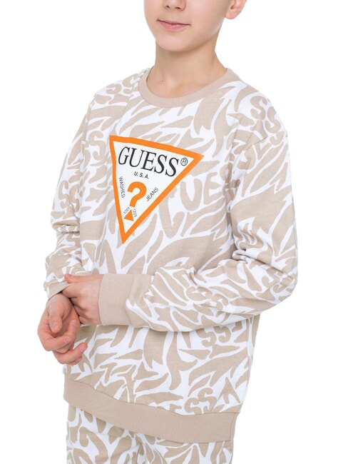 GUESS KIDS ACTIVE Sudadera de cuello redondo con estampado integral estampado de cebra color canela - Sudadera Bebé