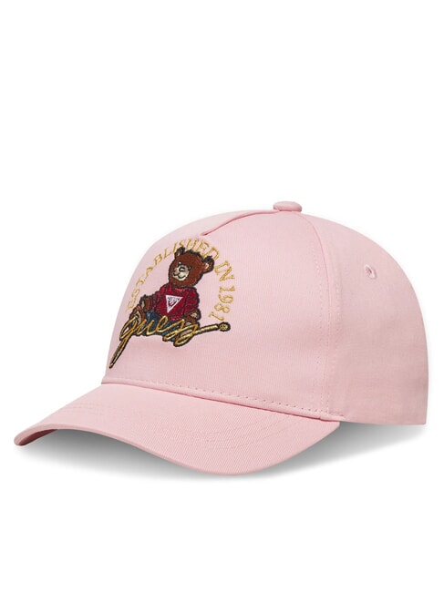GUESS KIDS Gorra de béisbol con bordado de osito de peluche rosa algodón de azúcar - gorro bebe