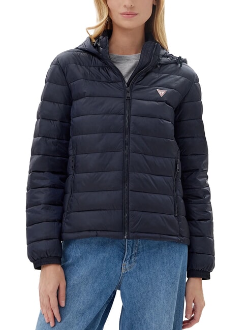 GUESS JEANS PACKABLE Chaqueta ligera de plumas con capucha océano atrevido - Chaquetas de plumas de mujer