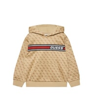 GUESS KIDS ACTIVE MINI ME Sudadera con capucha de corte regular 4g aop beige blanco - Sudadera Beb&eacute; - 1