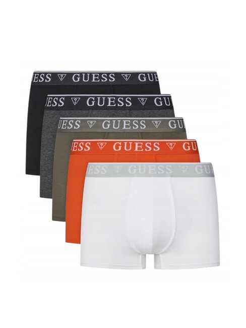 GUESS LOGO CLASSIC 5 boxers multicolores negro blanco melange lava - Calzoncillos de hombre