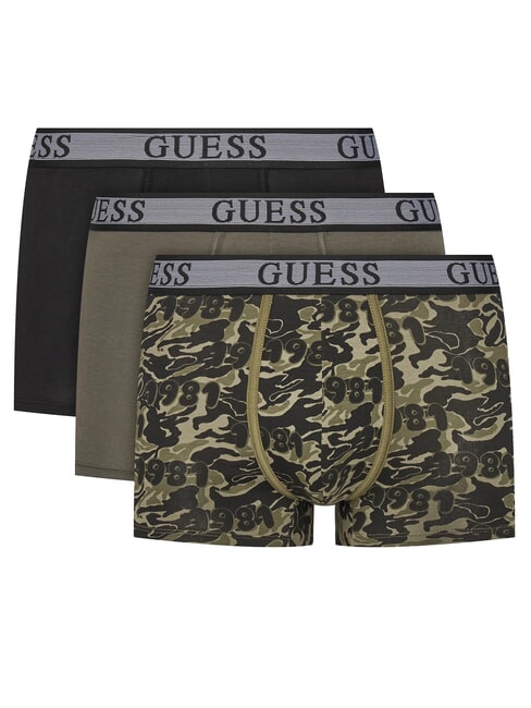 GUESS JOE 3 Boxers Multicolor camuflaje verde 81 - Calzoncillos de hombre