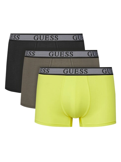GUESS JOE 3 Boxers Multicolor peine amarillo lava negra - Calzoncillos de hombre