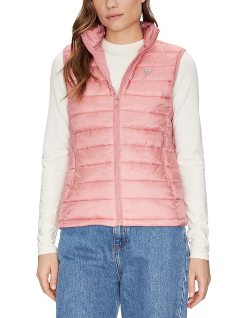 GUESS JEANS PUFFER Chaqueta de plumas sin mangas ligero rosa - Chaleco de mujer