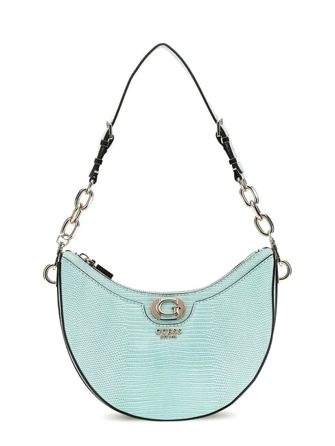GUESS ORLINA Bolso de hombro con estampado de lagarto agua marina - Bolsos Mujer