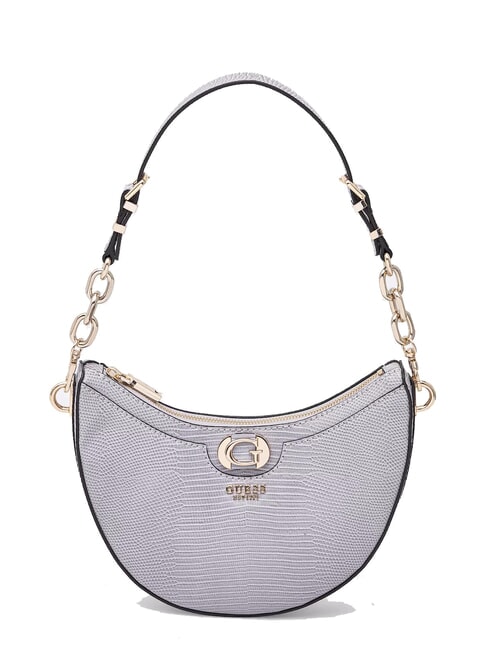GUESS ORLINA Bolso de hombro con estampado de lagarto gris lavanda - Bolsos Mujer