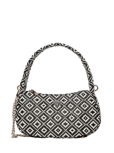 GUESS RIANEE Mini bolso hobo tejido NEGRO - Bolsos Mujer