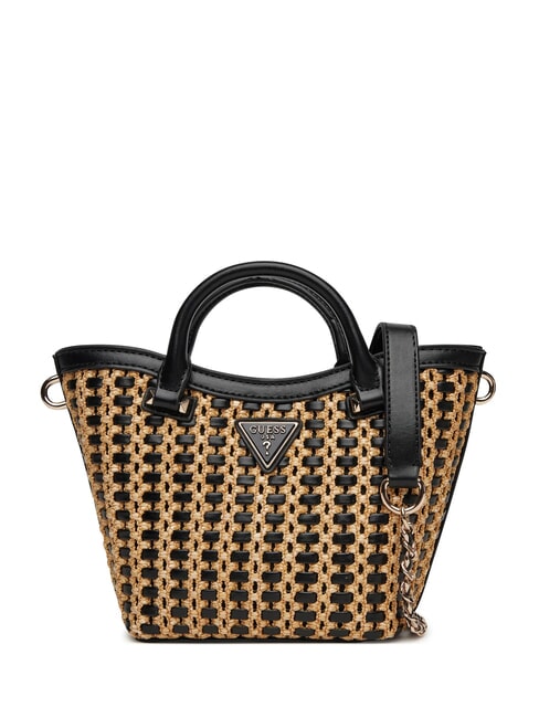 GUESS ATALIA Bolso pequeño con bandolera natural / negro - Bolsos Mujer