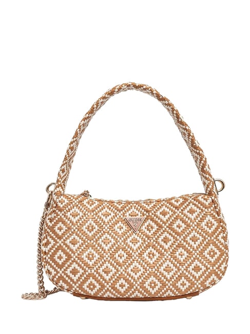GUESS RIANEE Mini bolso hobo tejido COGNAC - Bolsos Mujer