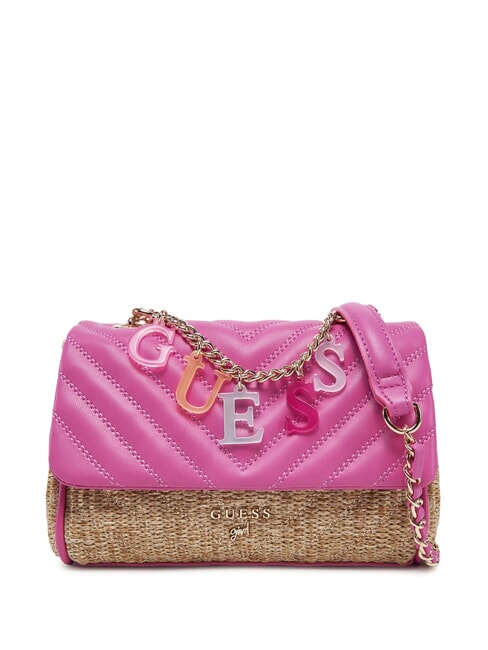 GUESS GIRL Mini bolso con charm de logo explosión rosa - Bolsos Mujer