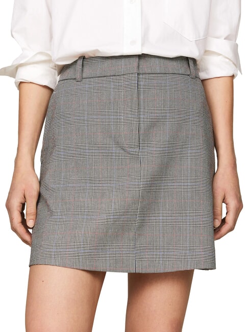 TOMMY HILFIGER TH Falda Comprobación global de stp/s/ textura h gris - Faldas de mujer