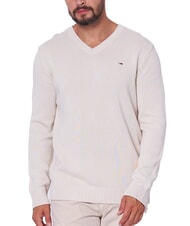 TOMMY HILFIGER TH JEANS  Suéter de algodón con cuello en V - Suéteres de los hombres