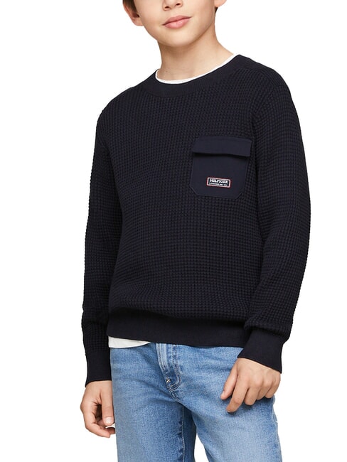 TOMMY HILFIGER TH KIDS Suéter de algodón cielo del desierto - Suéteres para niños