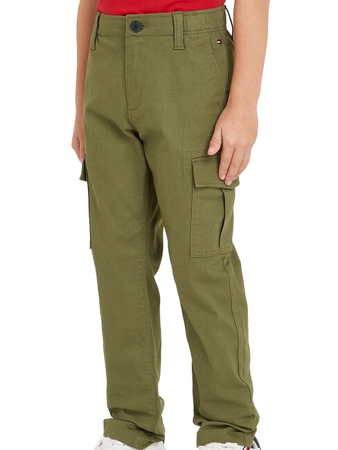 TOMMY HILFIGER TH KIDS Pantalones multibolsillos aceituna utilitaria - pantalones para niños