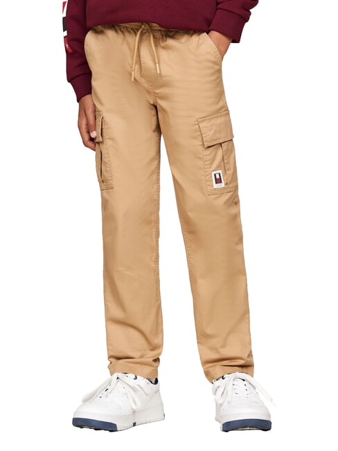 TOMMY HILFIGER TH KIDS Pantalones de algodón unisex caqui clásico - pantalones para niños