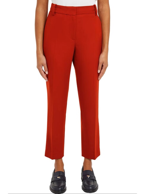 TOMMY HILFIGER TH  Pantalones de cintura alta magma oscuro - Pantalones de mujer