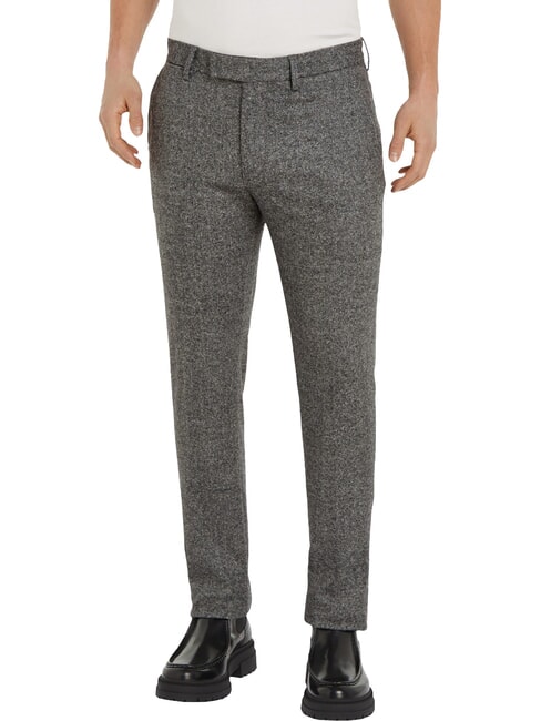 TOMMY HILFIGER TH  Pantalones de mezcla de lana brezo gris claro - Pantalones