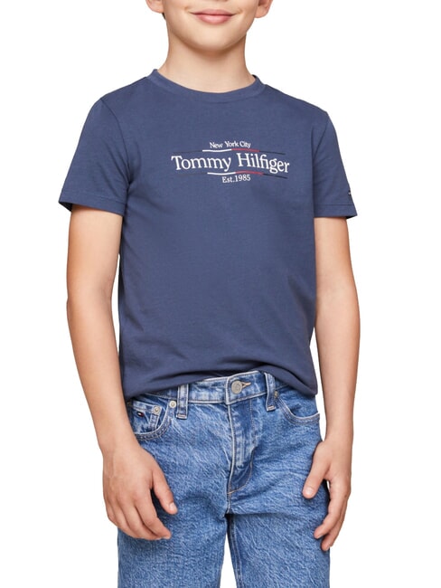 TOMMY HILFIGER TH KIDS Camiseta de algodón de manga corta Mar Egeo - Camiseta niño