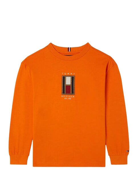 TOMMY HILFIGER TH KIDS Camiseta de algodón para niños trueno naranja - Camiseta niño