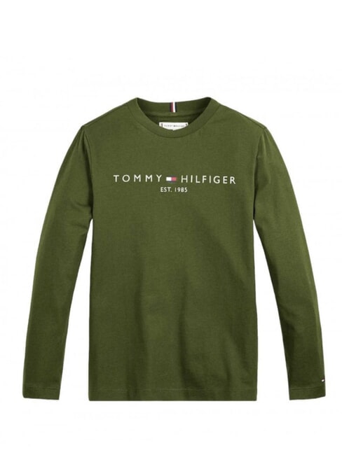 TOMMY HILFIGER TH KIDS camiseta de manga larga aceituna utilitaria - Camiseta niño