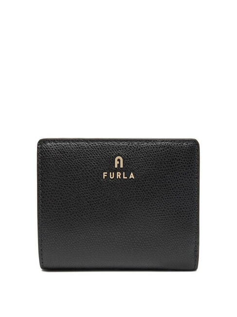 FURLA CAMELIA Cartera compacta de cuero negro - Carteras Mujer