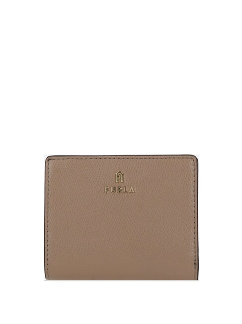 FURLA CAMELIA Cartera compacta de cuero gris - Carteras Mujer