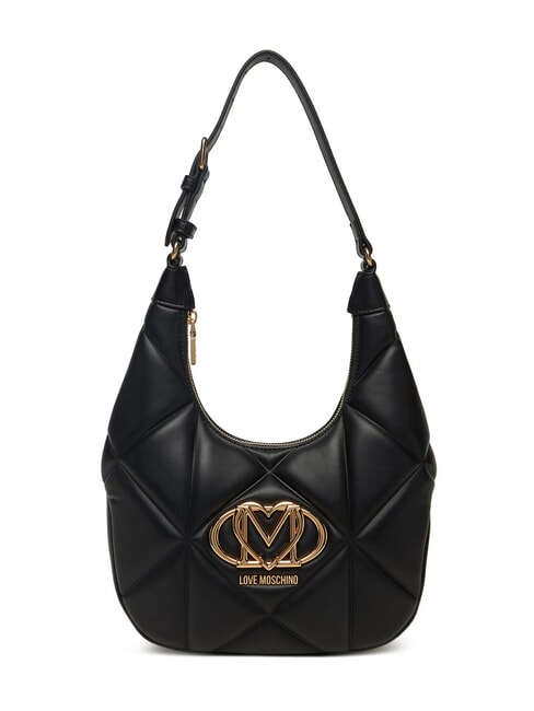 LOVE MOSCHINO EMBOSSED Bolso de hombro tipo hobo negro - Bolsos Mujer