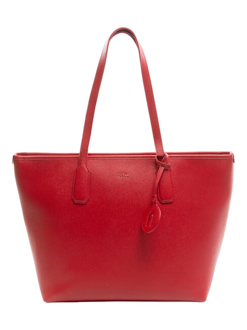 FURLA CLASSIC Bolso shopper de piel con estampado Andrómeda rojo veneciano - Bolsos Mujer