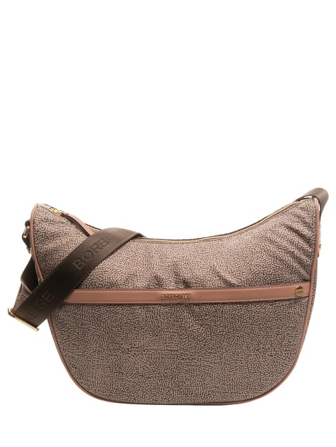 BORBONESE DOWNTOWN Large Bolso de hombro polvo/op natural - Bolsos Mujer