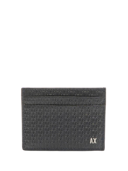 ARMANI EXCHANGE A|X Business Tarjetero de piel azul marino profundo - Carteras Hombre