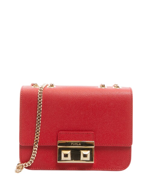 FURLA BELLA  Mini bolso bandolera, en piel. rojo veneciano - Bolsos Mujer