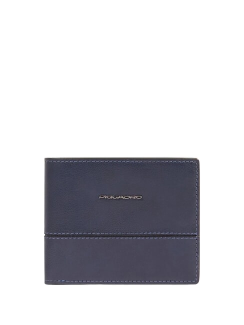 PIQUADRO W136 Monedero de cuero azul - Carteras Hombre