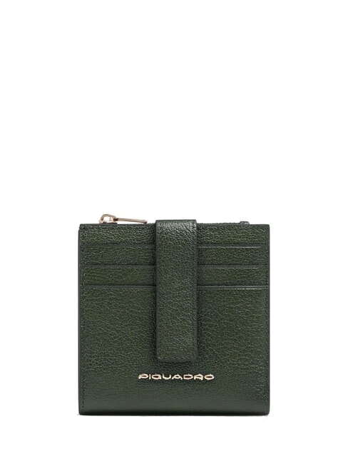 PIQUADRO W140 Cartera plana de cuero VERDE - Carteras Hombre