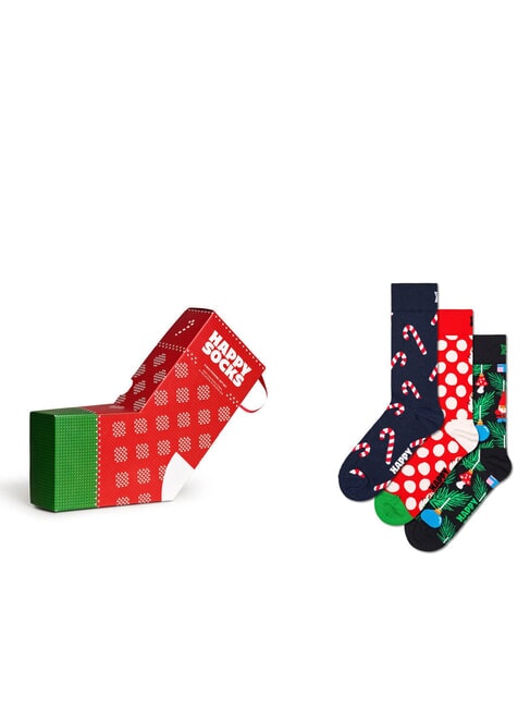 HAPPY SOCKS X-MAS Lote de regalo de 3 pares de calcetines multicolor - Calcetines de hombre