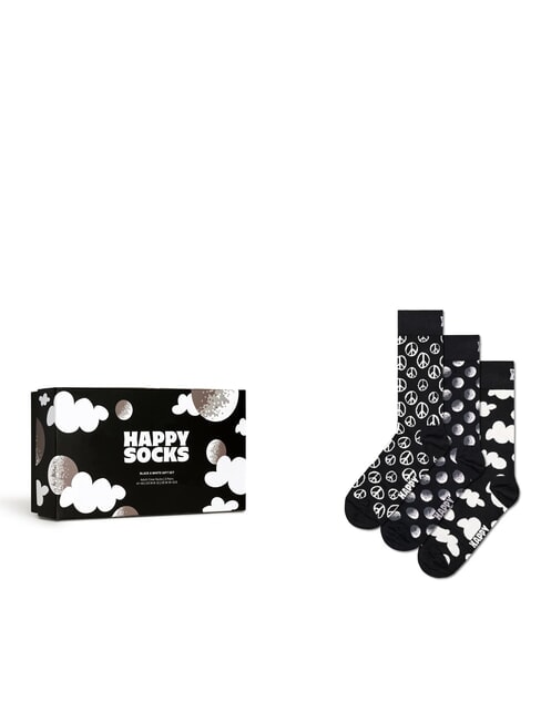 HAPPY SOCKS BLACK AND WHITE Lote de regalo de 3 pares de calcetines negro - Calcetines de hombre