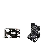 HAPPY SOCKS BLACK AND WHITE Lote de regalo de 3 pares de calcetines - Calcetines de hombre