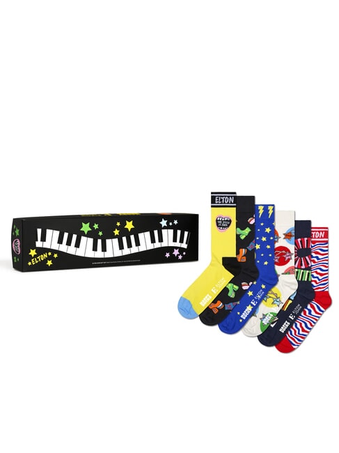 HAPPY SOCKS ELTON JOHN Lote de regalo de 6 pares de calcetines amarillo - Calcetines de hombre