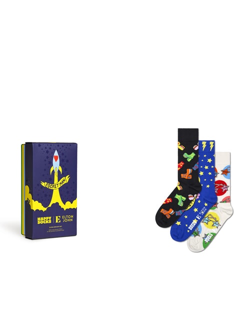 HAPPY SOCKS ELTON JOHN Lote de regalo de 3 pares de calcetines negro - Calcetines de hombre