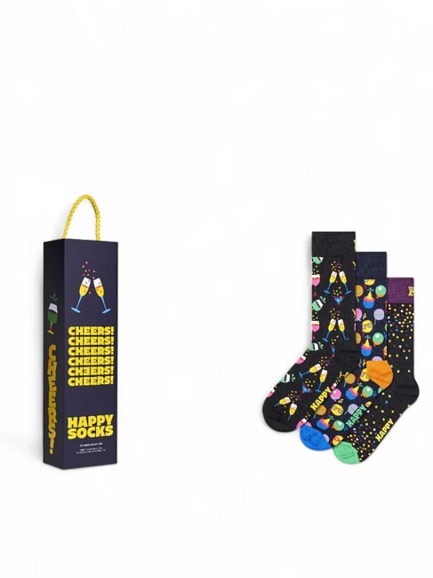 HAPPY SOCKS CELEBRATIONS Lote de regalo de 3 pares de calcetines negro - Calcetines de hombre